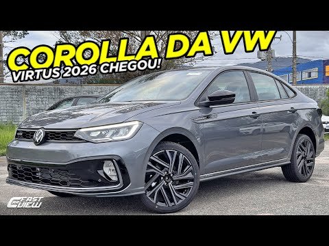 NOVO VOLKSWAGEN VIRTUS EXCLUSIVE 2026 COM PREÇO DE COROLLA É UM ABSURDO? NOVAS RODAS E ACABAMENTO!